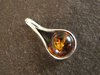 Silver Round Amber Drop Pendant
