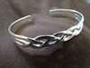 Silver Braided Open Back Bangle