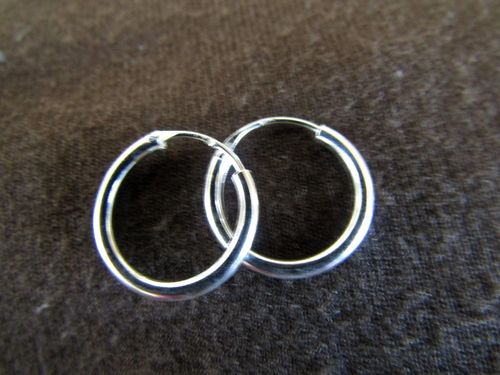 Silver 2mm 12mm Hoop Earrings