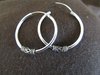 Silver 25mm Decorated Hoop Earrings