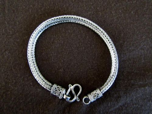 Silver Flatenned Foxtail Bracelet