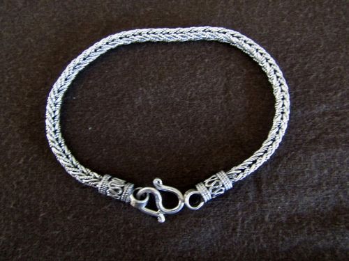 Silver Braided Foxtail Bracelet