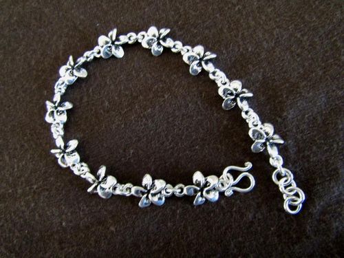Silver Frangipani Bracelet