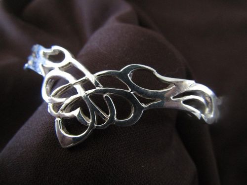 Silver 'Elvish' Design Bangle