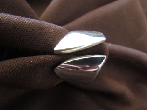 Silver Open Front Abstract Ring